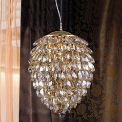 Подвесной светильник Crystal lux CHARME SP3+3 LED ORO/AMB Подвесной светильник Crystal lux CHARME SP3+3 LED ORO/AMB